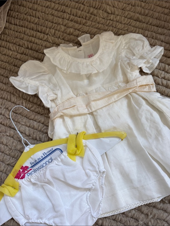La Coqueta Other - Children's White Ruffle Dress with Belt